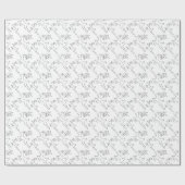 シンプルトナカイ黒白ラインアート ラッピングペーパー (フラット)