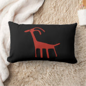 シンプルトバルペトログリフブラックヤギとレッドヤギ ランバークッション (ブランケット)