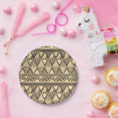 シンプルトライバルアートパターンブラウン ペーパープレート (パーティー)