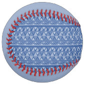 シンプルトライバルアートパターンブルー ソフトボール (正面左)