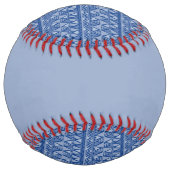 シンプルトライバルアートパターンブルー ソフトボール (裏面)