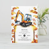 シンプルトラック建築誕生日 招待状 (スタンド正面)