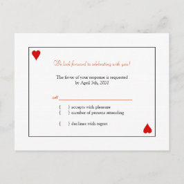 シンプルトランプウェディングRSVP インビテーションポストカード