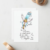 シンプルトランペット付きブルーエンジェル ノートカード (正面/裏面インサイチュ)