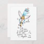 シンプルトランペット付きブルーエンジェル ノートカード (正面/裏面)