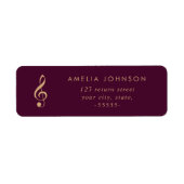 シンプルトレブルエレガントクレフ、 音符記号音楽先生ブルゴーニュ ラベル (正面)