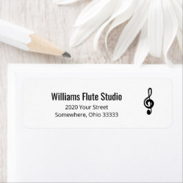 シンプルトレブルクレフ、 音符記号音楽シンボル差出人住所 ラベル