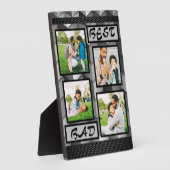 シンプルトレンディーエレガントパパグレー4フォトコラージュ フォトプラーク (側面)