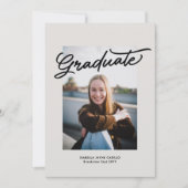 シンプルトレンディーカジュアル大学院写真卒業 招待状 (正面)