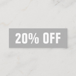 シンプルトレンディーグモダンレーミニマル割引カード スキニー名刺