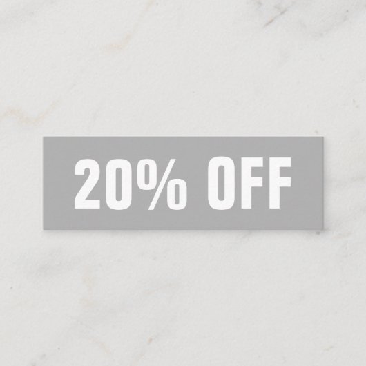 シンプルトレンディーグモダンレーミニマル割引カード スキニー名刺 (正面)