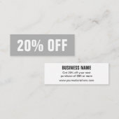 シンプルトレンディーグモダンレーミニマル割引カード スキニー名刺 (正面/裏面)