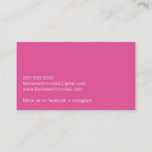 シンプルトレンディーススタイリッシュクリプト型ネイビーブルーピンク 名刺 (裏面)