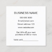 シンプルトレンディーパステルブルーのミニマモダンリスト 割引カード (裏面)