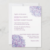 シンプルトレンディーパープルアジサイ結婚ズ 招待状 (正面)