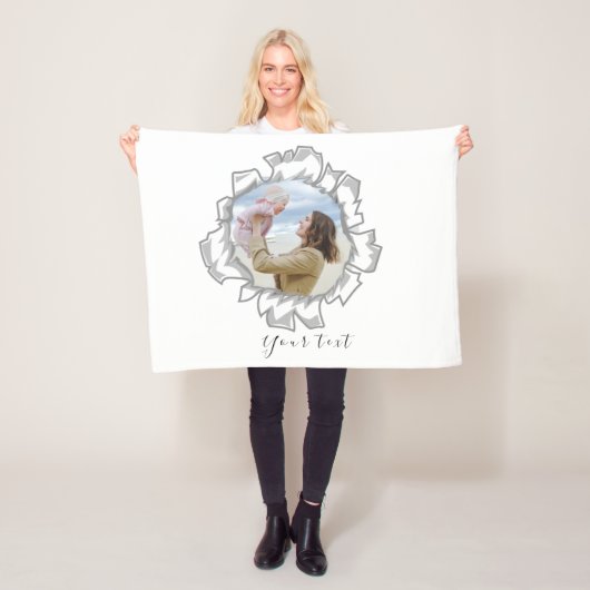 シンプルトレンディーフォトカスタム文字 フリースブランケット (インサイチュ)