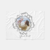 シンプルトレンディーフォトカスタム文字 フリースブランケット (正面(横))