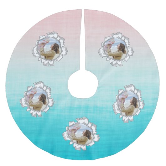 シンプルトレンディーフォトカスタム文字 ブラッシュドポリエステルツリースカート (正面)