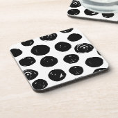 シンプルトレンディーブラック水玉模様コースター コースター (左側)