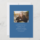 シンプルトレンディーブルーフォト卒業 招待状 (裏面)