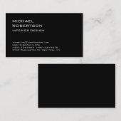 シンプルトレンディープレーン黒デザイナー名刺 名刺 (正面/裏面)