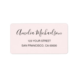 シンプルトレンディーミニマルなパステルピンクの住所 ラベル