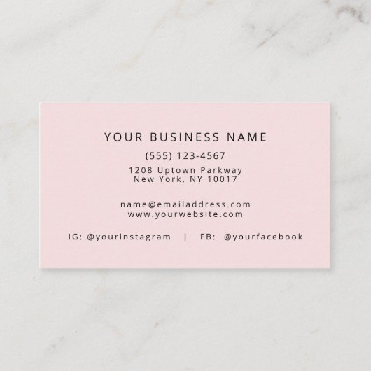 シンプルトレンディーモノグミニマルラム名刺 名刺 (裏面)