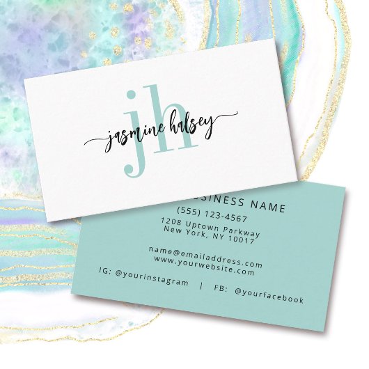 シンプルトレンディー名とイニシャル名刺 名刺