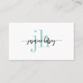 シンプルトレンディー名とイニシャル名刺 名刺 (正面)