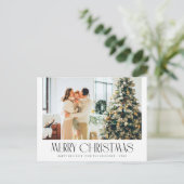 シンプルトレンディー家族の写真クリスマスカード ポストカード (スタンド正面)