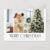 シンプルトレンディー家族の写真クリスマスカード ポストカード (正面)