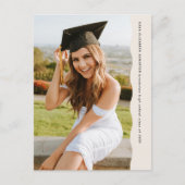 シンプルトレンディー波端写真卒業 インビテーションポストカード (正面)