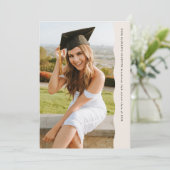 シンプルトレンディー波端写真卒業 招待状 (スタンド正面)