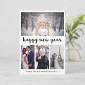 シンプルトレンディー4枚の写真が新年を迎える シーズンカード (スタンド正面)