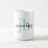 シンプルトレンド名とイニシャル コーヒーマグカップ (中央)