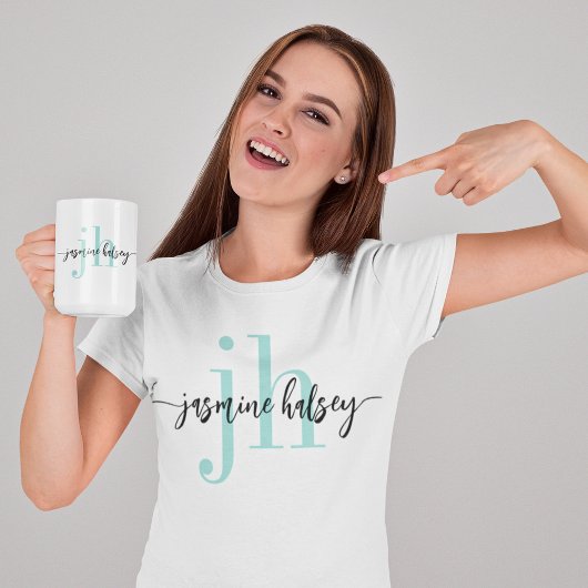 シンプルトレンド名とイニシャル コーヒーマグカップ