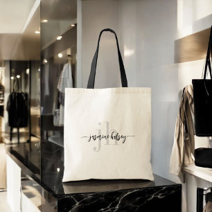 シンプルトレンド名とイニシャル トートバッグ