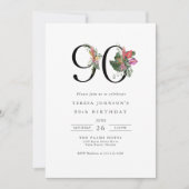 シンプルトロピエレガントカル90誕生日 招待状 (正面)