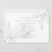 シンプルトロピカルグリーンウェディング両親結婚式 招待状 (正面)