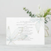 シンプルトロピカルグリーンウェディング両親結婚式 招待状 (スタンド正面)