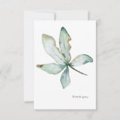 シンプルトロピカルグリーンカスタムリーSEAFOAM サンキューカード (正面)