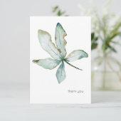 シンプルトロピカルグリーンカスタムリーSEAFOAM サンキューカード (スタンド正面)