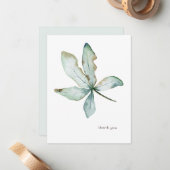 シンプルトロピカルグリーンリーカスタムズSeaooam 4.25 x 5.5 ノートカード (正面/裏面インサイチュ)