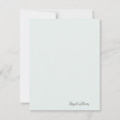 シンプルトロピカルグリーンリーカスタムズSeaooam 4.25 x 5.5 ノートカード (裏面)