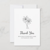 シンプルトロピカルパームツリーズ目的地の結婚式 サンキューカード (正面)