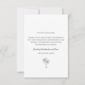 シンプルトロピカルパームツリーズ目的地の結婚式 サンキューカード (裏面)