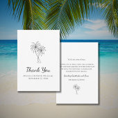 シンプルトロピカルパームツリーズ目的地の結婚式 サンキューカード
