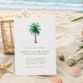 シンプルトロピカルパームツリーデスティネーションウェディング 招待状