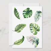 シンプルトロピカルワイルドグリーンゴールドベイビーシャワー 招待状 (裏面)