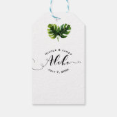 シンプルトロピッエレガントクのパーム葉マハローアロハ ギフトタグ (裏面)